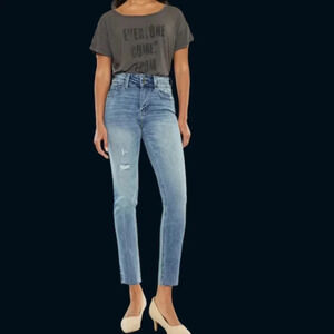 Kancan carson high rise  cigarette fit leg jeans medium wash 9/28